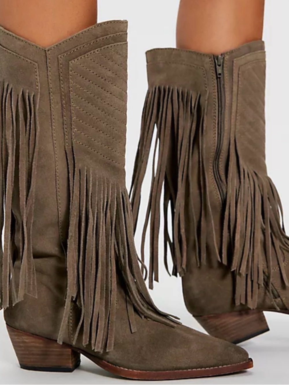 Free people Lawless Fringe Mid Boots sz 8.5